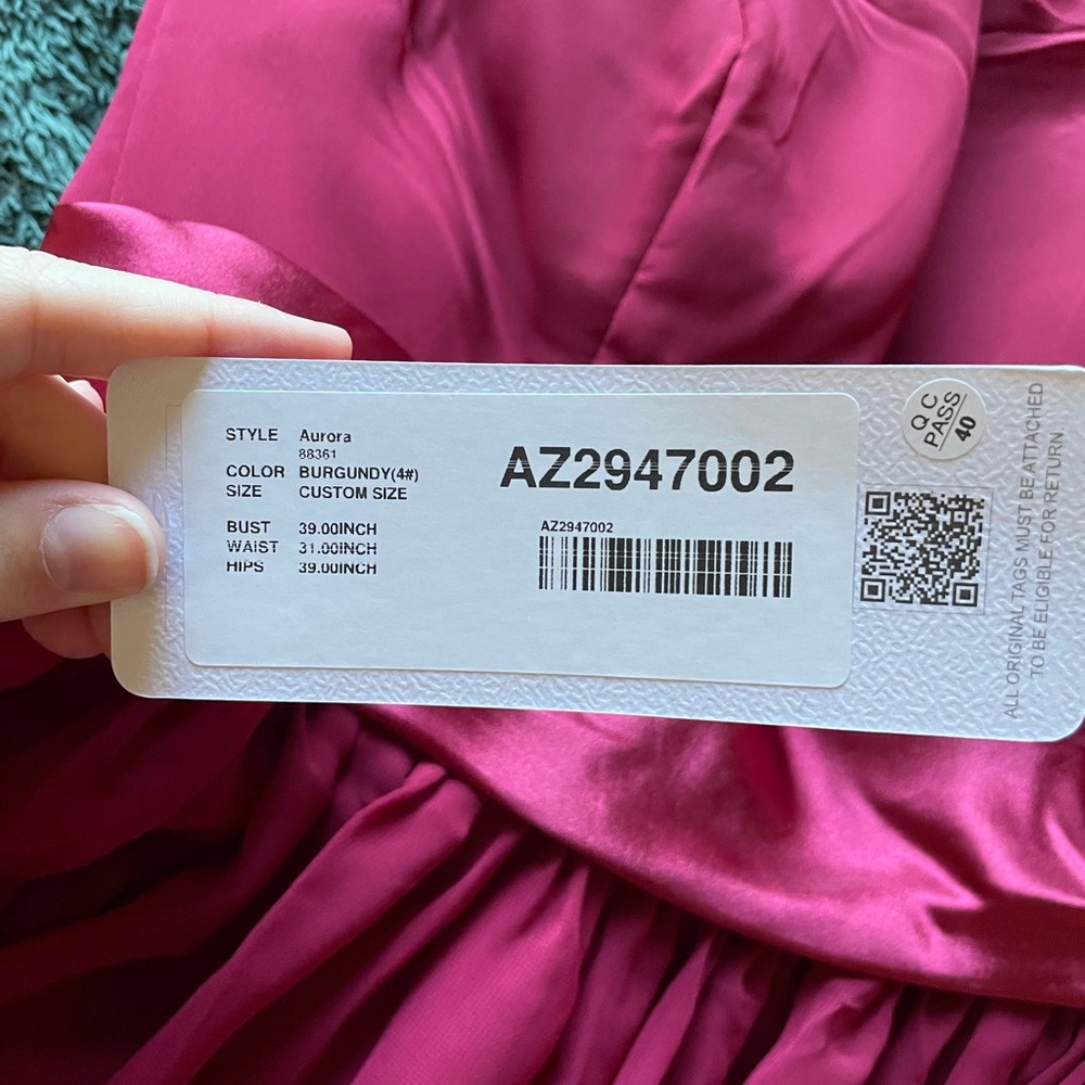 Azazie Aurora Bridesmaid Dress - Burgundy - Picture 2 of 2